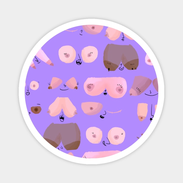 Every Flavour Boobs (purple) Magnet by Gummy Illustrations